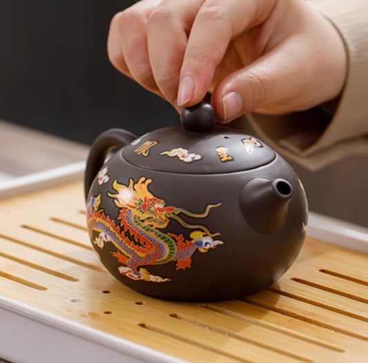Hand-painted Colorful Dragon Teapot