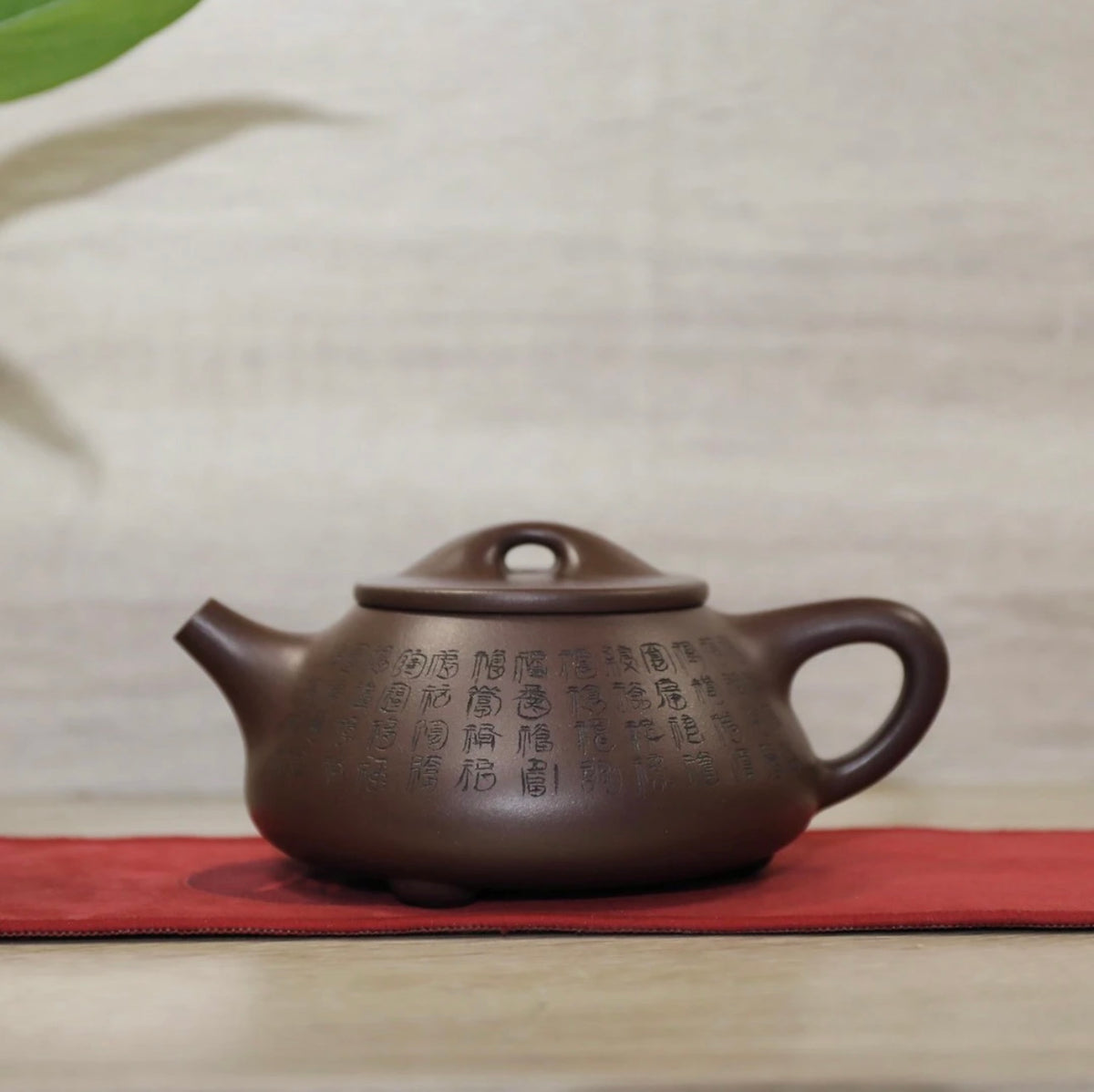 Purple clay teapot