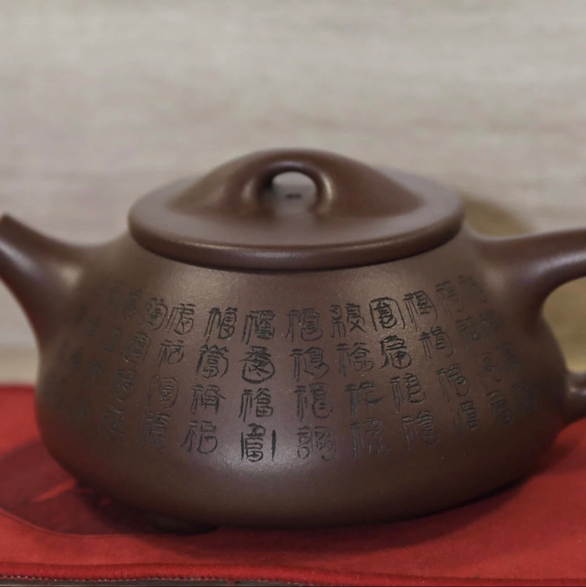 Purple clay teapot
